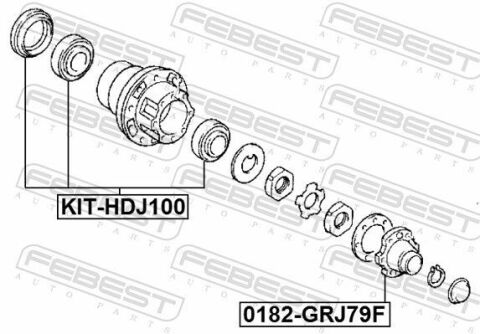 Подшипник полуоси зад. LAND CRUISER/HIACE 2.0-4.7 82-07 (к-кт)