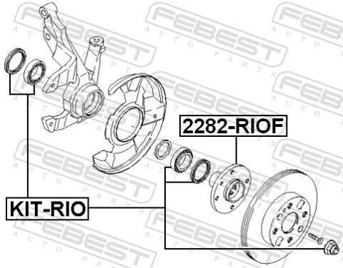 Підшипник маточини перед. Mazda 121/Kia Rio 90-05