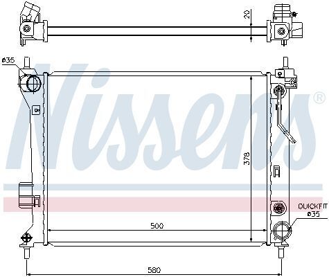 Радиатор HY i20(09-)1.2 i 16V(+)[OE 25310-1J050]