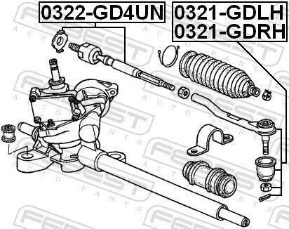 ТЯГА РУЛЕВАЯ (HONDA JAZZ/FIT GD# 2002-2008) FEBEST