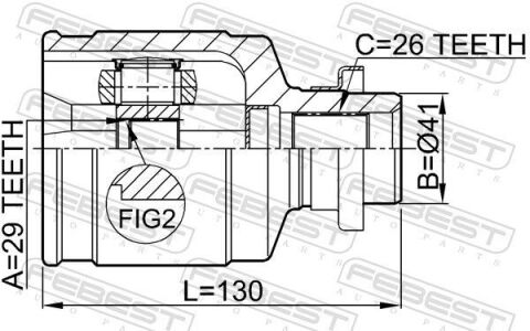 Шрус ВНУТРЕННИЙ 29X41X26 (MITSUBISHI OUTLANDER CU# 2002-2006) FEBEST