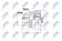 ШАРНІР РІВНИХ КУТОВИХ ШВИДКОСТЕЙ | AUDI A6 1.9TDI 85KW ENG.AJM 00-, PASSAT 1.9TDI 85KW ENG.AJM/ATJ 98- ШАРНІР РІВНИХ КУТОВИХ ШВИДКОСТЕЙ | AUDI A6 1.9TDI 85KW ENG.AJM 00-, PASSAT 1.9TDI 85KW ENG.AJM/ATJ 98-