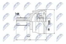 ШАРНІР РІВНИХ КУТОВИХ ШВИДКОСТЕЙ | VOLVO V40 12- 