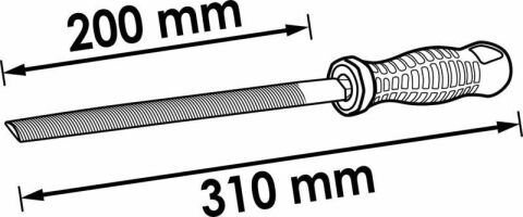 Напильник напівкруглий L1=200 mm, L=310 mm