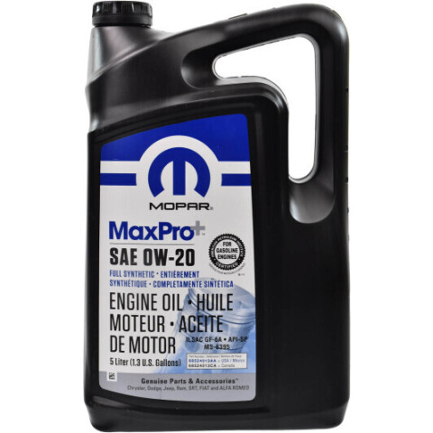 Моторна олива CHRYSLER Mopar MaxPro Plus GF-6A 0W-20, 5 літрів