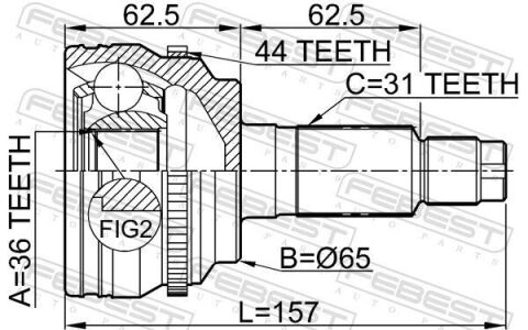 ШРУС зовнішній 36x65x31