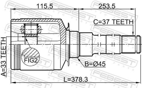 шрус внутренний правый 33x45x37