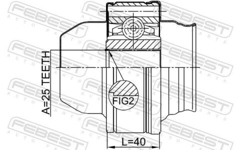 шрус карданного валу 25x86