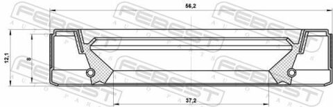 Сальник передньої півосі 37.2x56.2x8x12.1