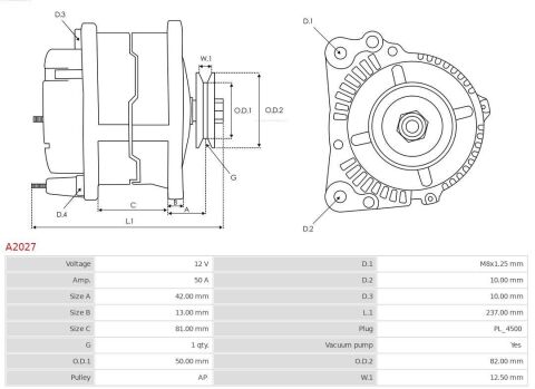 Генератор 12V 50A