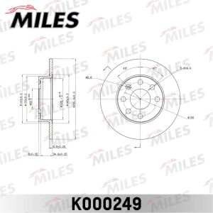 Диск тормозной передний для Opel Corsa, Kadett