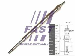 Свічка розжарювання FORD Transit 06-14, Transit 00-06, Galaxy 06-15, Mondeo III 00-07; FIAT Ducato 06-14; PEUGEOT Boxer 06-14; CITROEN Jumper 06-14; LAND ROVER Defender 07-16; JAGUAR X-Type 01-09