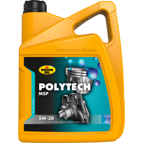Моторна олива KROON OIL PolyTech MSP 5W-30, 5 літрів Моторна олива KROON OIL PolyTech MSP 5W-30, 5 літрів