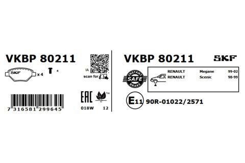 Комплект гальмівних накладок, дискове гальмо Комплект гальмівних накладок, дискове гальмо