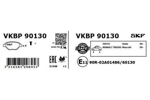 Комплект гальмівних накладок, дискове гальмо Комплект гальмівних накладок, дискове гальмо