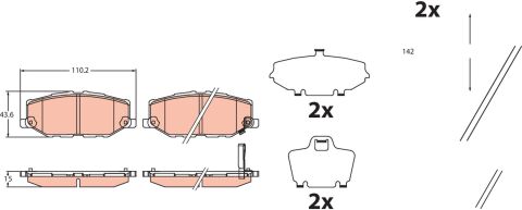 Комплект тормозных колодок, дисковый тормоз