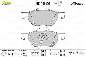 Комплект гальмівних накладок, дискове гальмо