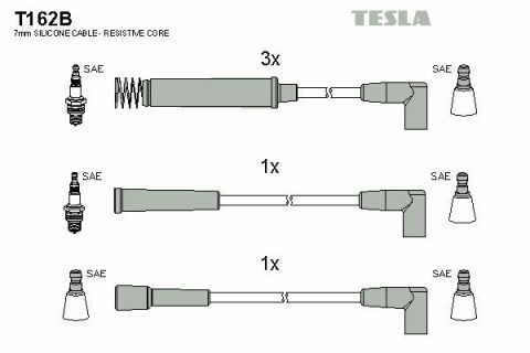 Кабель зажигания к-кт TESLA Opel Ascona, Astra, Corsa, Kadet 86-98