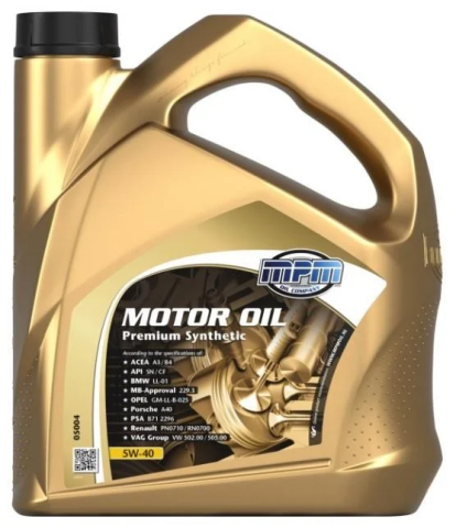 Моторна олива MPM Premium Synthetic 5W-40, 4 літри