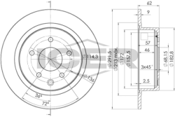 Диск тормозной (задний) Nissan Juke 10-19/Qashqai 06-13/Teana 03-13 (291.8x9) (полный)