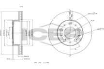 Диск тормозной (передний) Fiat Ducato/Peugeot Boxer/Citroen Jumper 06- (300x32) (вент.)