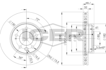 Диск гальмівний (передній) Porsche Cayenne/VW Touareg 02- (330x32) (R) (з покриттям) (вентильований)