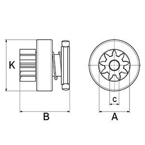 Бендикс стартера Citroen Jumper 1.9 D (z=11) = 132204 Бендикс стартера Citroen Jumper 1.9 D (z=11) = 132204