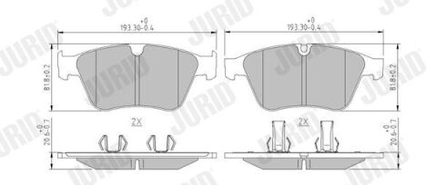 Комплект гальмівних накладок, дискове гальмо