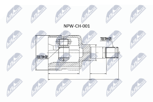 Шарнирный комплект, приводной вал 