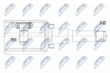 Шарнирный комплект, приводной вал 