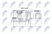 Комплект шарнірів, приводний вал 