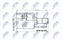 Шарнирный комплект, приводной вал 