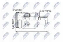 Шарнирный комплект, приводной вал 