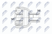 Шарнирный комплект, приводной вал 