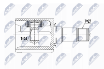 Шарнирный комплект, приводной вал 