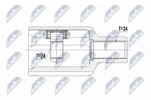 Шарнирный комплект, приводной вал 