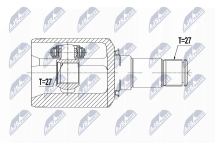 Шарнирный комплект, приводной вал 