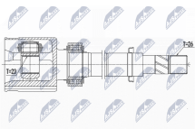 Приводний вал правий Nissan nv200/evalia 10-