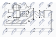 Шарнирный комплект, приводной вал 