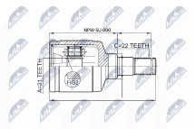 Шарнирный комплект, приводной вал 