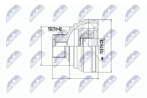 Комплект шарнірів, приводний вал 