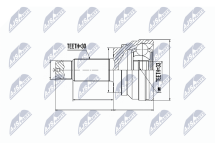 Комплект шарнірів, приводний вал 