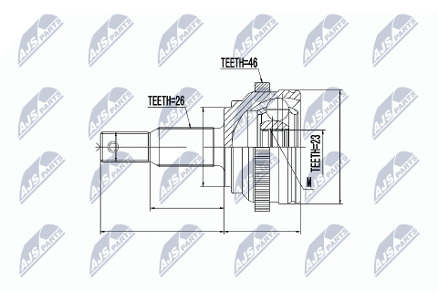 Шарнирный комплект, приводной вал 