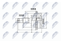 Шарнирный комплект, приводной вал 