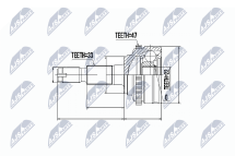 Комплект шарнірів, приводний вал 