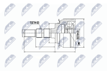 Комплект шарнірів, приводний вал Комплект шарнірів, приводний вал