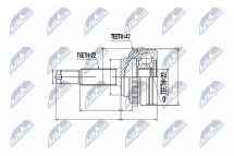 Комплект шарнірів, приводний вал 