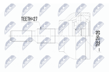 Комплект шарнірів, приводний вал Комплект шарнірів, приводний вал