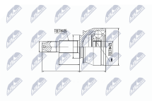 Комплект шарнірів, приводний вал 