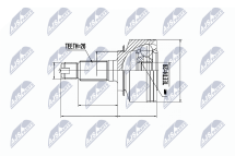 Шарнирный комплект, приводной вал 
